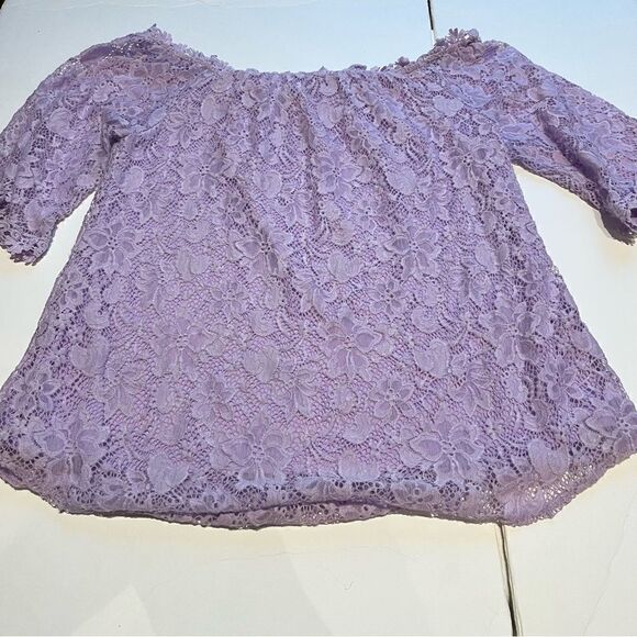 Women's Miholl Lavender Lace Blouse Off Shoulder Size XXL - Picture 6 of 12